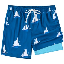 XOMZG Men's Swim Trunks，Mesh Lining Quick Dry with Pockets Beach Shorts Hawaiian