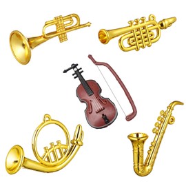zalati Dollhouse Musical Instruments 5pcs Mini Toy Trumpet