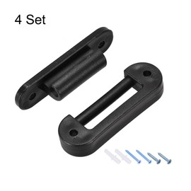 uxcell Detachable Picture Hangers, 59mm Invisible Hinge with Screws for Frame Hanging, 4 Sets (Black)