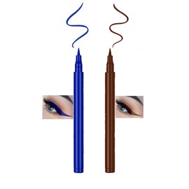 2-Pack – Waterproof Liquid Eyeliner PenSmudge-Proof Formula for Long-Lasting Wear – Ultra-Fine Tip for Precise Application Combo Includes Liquid Eyeliner for Bold Eye Makeup(Blue&Brown)