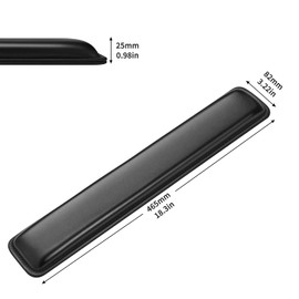 Tofun Keyboard Wrist Rest Pad, Soft PU Leather Wrist Support with Interior Soft Cushion Memory Foam, Ergonomic Portable Keyboard Wrist Support Pad,18.3in,Black