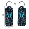 STUOARTE Car Keychain, Butterfly Dreamcatcher Printed Clip-on Neoprene Chapstick Holder