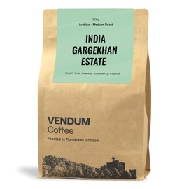 VENDUM Coffee, India Gargekhan Estate Natural coffee beans, roasted to order in Plumstead, London, 500g