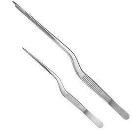 Gatuida 2pcs Stainless Steel Fish Bone Tweezers Kitchen Tongs for Cooking Plating and BBQ Food Tweezers for Home and Restaurant Use