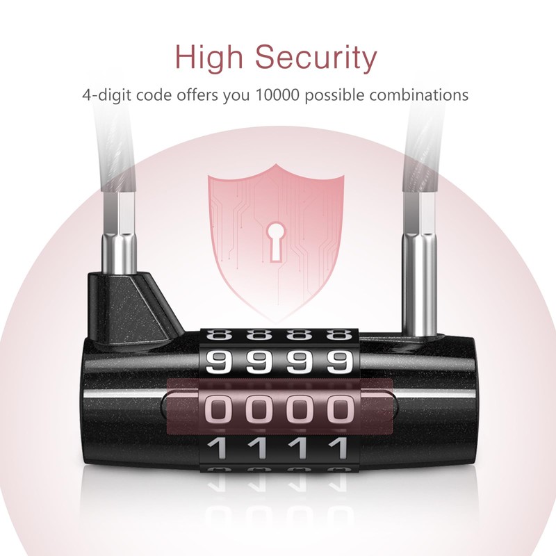 LOFICOPER Long Shackle Combination Lock, 4 Digit Combination Padlock, 6.8