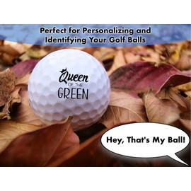 HODL 21 Ball Badge Golf Ball Stamp – Self-Inking Golf Marker, Quick-Dry & Waterproof – No Leaks, No Messy Refills – Durable, Reusable Golf Ball Stamper Golfing Gift & Accessory (Queen of The Green)