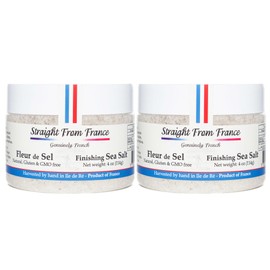 Straight from France French Fleur De Sel Finishing Sea Salt 4 Oz (Pack of 2)