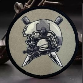 Patches Velcro, Skull Patch Print Military Velcro Straps Application for Backpacks Clothing Bags Uniform Vest