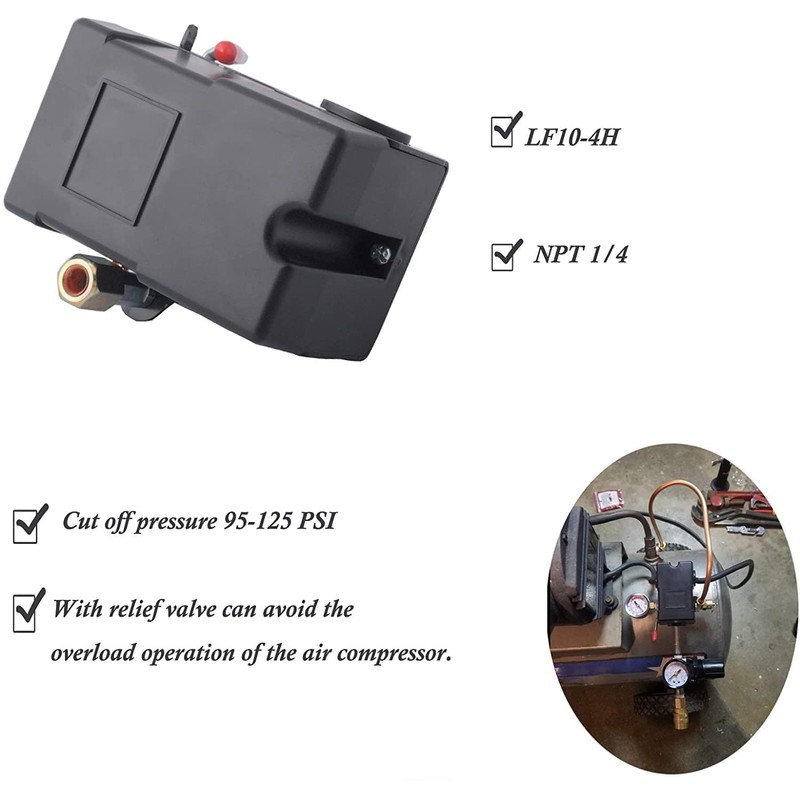 LF10-4H Pressure Switch, 4 Port Air Compressor Pressure Switch Replacement