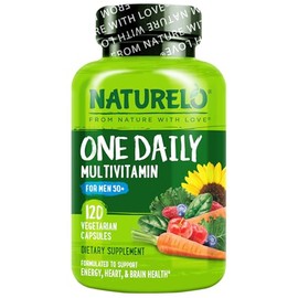 NATURELO Mens Multivitamins for Men 50+ - One Daily Multivitamin for Men with Vitamins, Minerals & Organic Whole Foods, Boost Energy & Health, Non-GMO, 120 Vegetarian Capsules