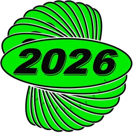 Versa-Tags Versa Tags 2026 Oval Model Year Car Dealer Window Stickers Proudly Made in The USA Versa Oval Model Windshield Year Stickers are Green and Black in Color Come Twelve (12) to A Pack