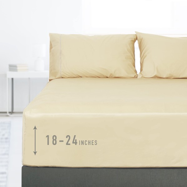 Sunflower Queen Fitted Sheet, 1-Piece Extra Deep Pocket Fitted Bottom