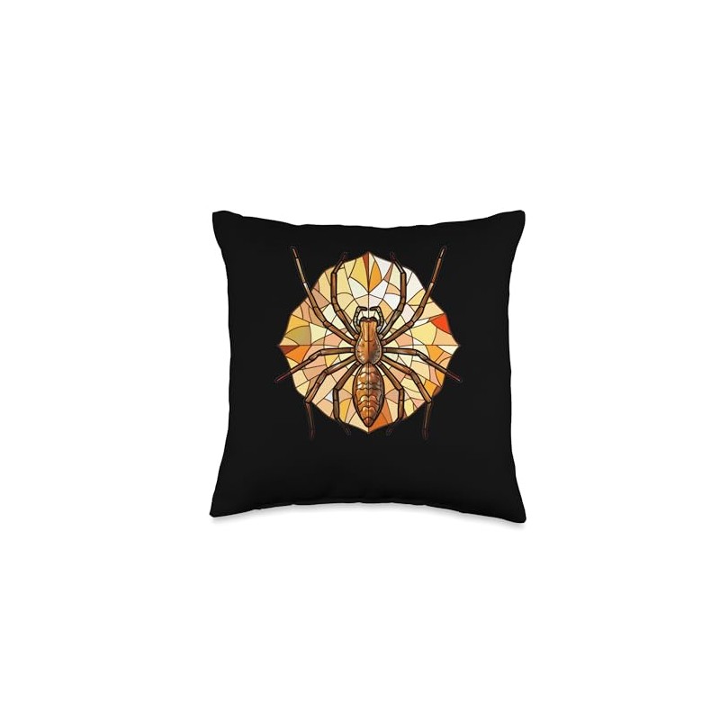 Brown Recluse Spider Stained Glass Throw Pillow
