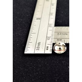 JewelryMaven SINGLE 14k White Gold 6mm 0.044" Post Threaded Screw Earring Back Nut Designer