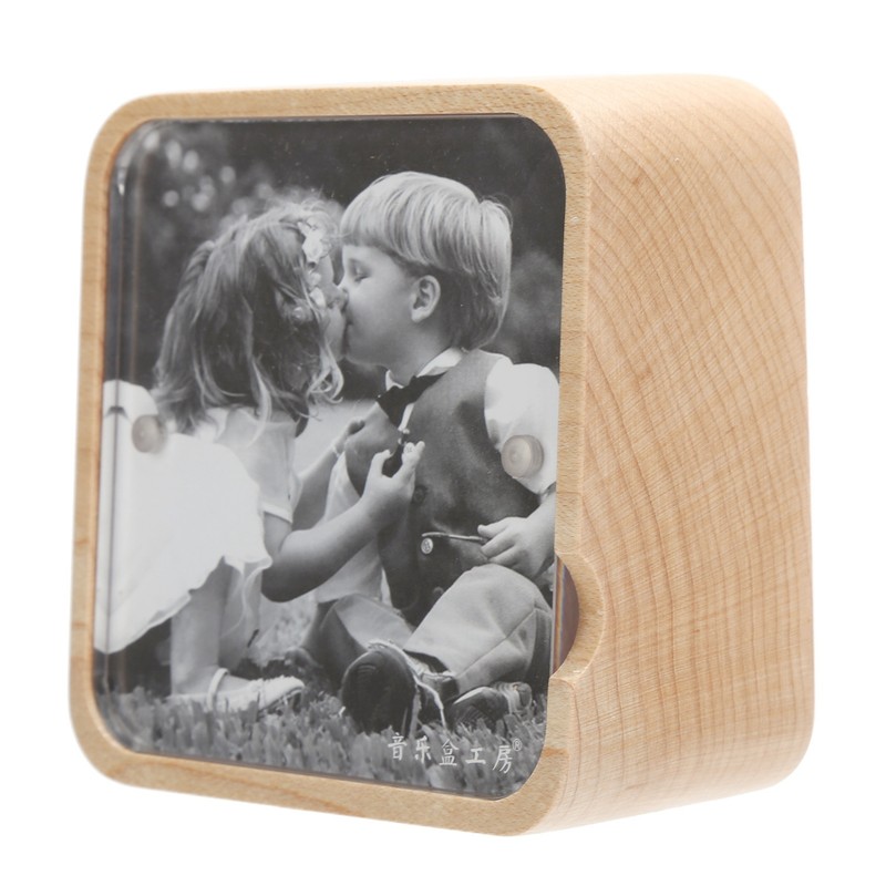 Music Box Gravity Sensor Wooden Photo Frame Musical Box for