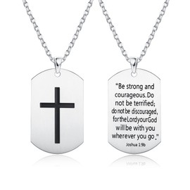 KALVICA Inspirational Necklace for Men 316L Stainless Steel Necklace Dog Tag Necklace Fashion Necklace Jewellery Gift for Men Women Teens