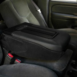 Threemom Center Console Lid Kit Arm Rest for Chevy Silverado GMC Sierra 99-07 Black
