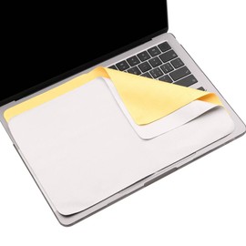 2 Pack Microfiber Liner Cleaning Cloth with Screen Keyboard Imprint Protection for MacBook Pro/AIR 13" 14" 2018-2025, Keyboard Protector Compatible MacBook Air 13/MacBook Pro 14 (M4-M1)-Grey+Yellow