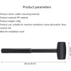 1 Pcs Black Lightweight Rubber Hammer Soft Mallet For Floor