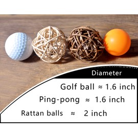 Set of 10pcs Wicker Rattan Balls Table Wedding Party Christmas Decoration (Diameter 2 Inch, Natural Color)