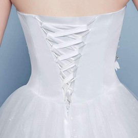 bobeini 118 Inch Wedding Dress Zip Replacement Adjustable Corset Back Kit Lace Satin Ribbon Ties for Bride Banquet Evening Dress White