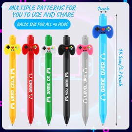 Gersoniel 48 Pcs Video Pens Video Novelty Gel Ink Pens Gamer Party Favors Gaming Birthday Party Favors Gifts Video Party Favors Goodie Bag Stuffers