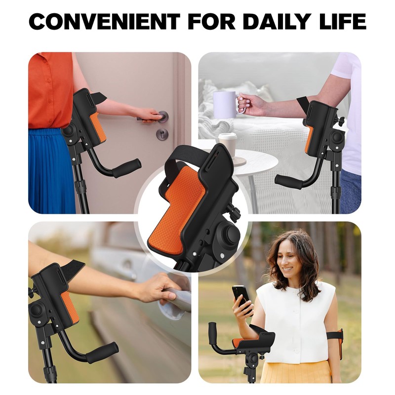 3-Angle Adjustable Forearm Crutches for Adults Ergonomic with Carrying Bag
