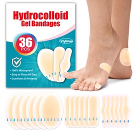 36PCS Hydrocolloid Blister Bandages – Blister Bandages for Feet, Blister Prevention & Recovery – Waterproof Blister Pads & Blister Cushions for Heel, Toe & Foot