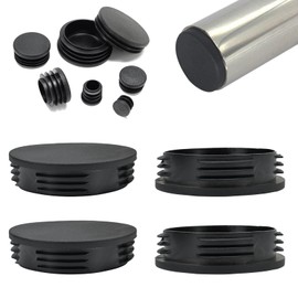 EASYEAH 3-15/16" (100mm) Plastic Hole Plugs Black-Square Chair Leg Caps & Pipe Plugs, Tubing End Caps for Metal and Wood Legs Tube, Outdoor Furniture Feet Table Patio Glide Floor Plastic Plugs, 4 PC