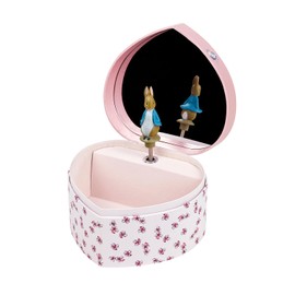 TROUSSELIER 6260387 Peter Rabbit Heart Shaped Pink Music Box for Children
