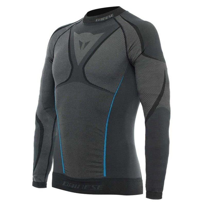 Dainese Dry LS, Maglia Termica Moto, Uomo, Nero/Blu, XL/X
