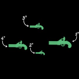 Derringer Military Weapon Pistol Soldier Army Glow in The Dark Sticker Decal for Phone Tablet Laptop Car Truck Window | 4" Sticker | Green