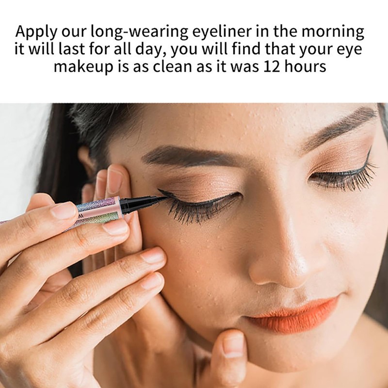 Long-Lasting Waterproof Black Liquid Eyeliner - Sweatproof and Smudge-Proof with