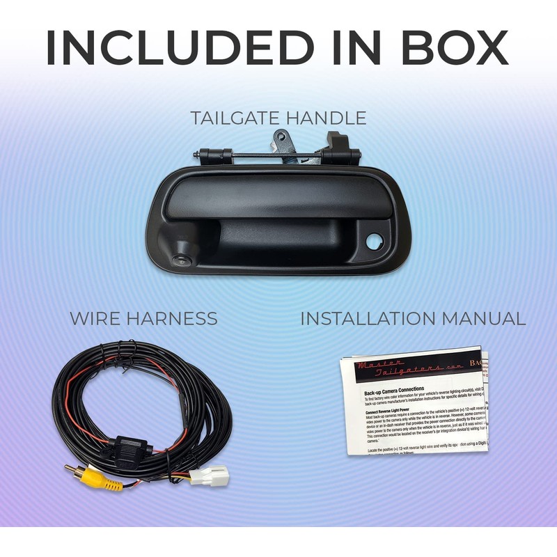 Master Tailgaters Black Metal Tailgate Handle with Backup Camera Replacement