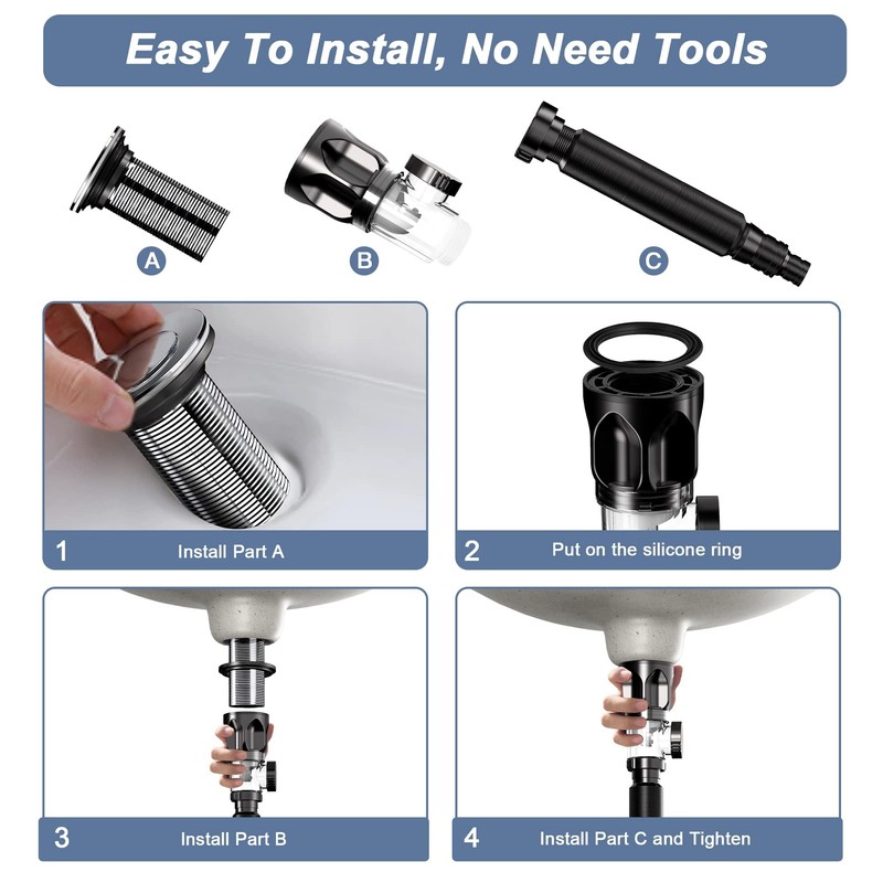 BLAZDEVE Siphon with Drain Fitting, Drain Pipe Kit for Sink,