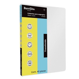 Barrilito Cubierta para engargolar, rayada, transparente, 40pz. CTR8788