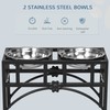 PawHut Elevated Dog Bowls, Double Stainless Steel Heavy Duty Dog