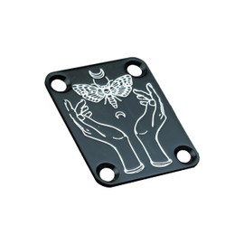 Guyker Guitar Neck Plate, 4-Holes Stainless Steel Electric Guitar Bass Neck Joint Plate NeckPlate Replacement Part (GN004, Black)