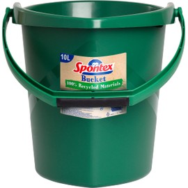 Spontex Eco Green 19800212 Bucket Made from 100% Recycled Materials with Recessed Grip at the Bottom of the Bucket, 10L Capacity, Green