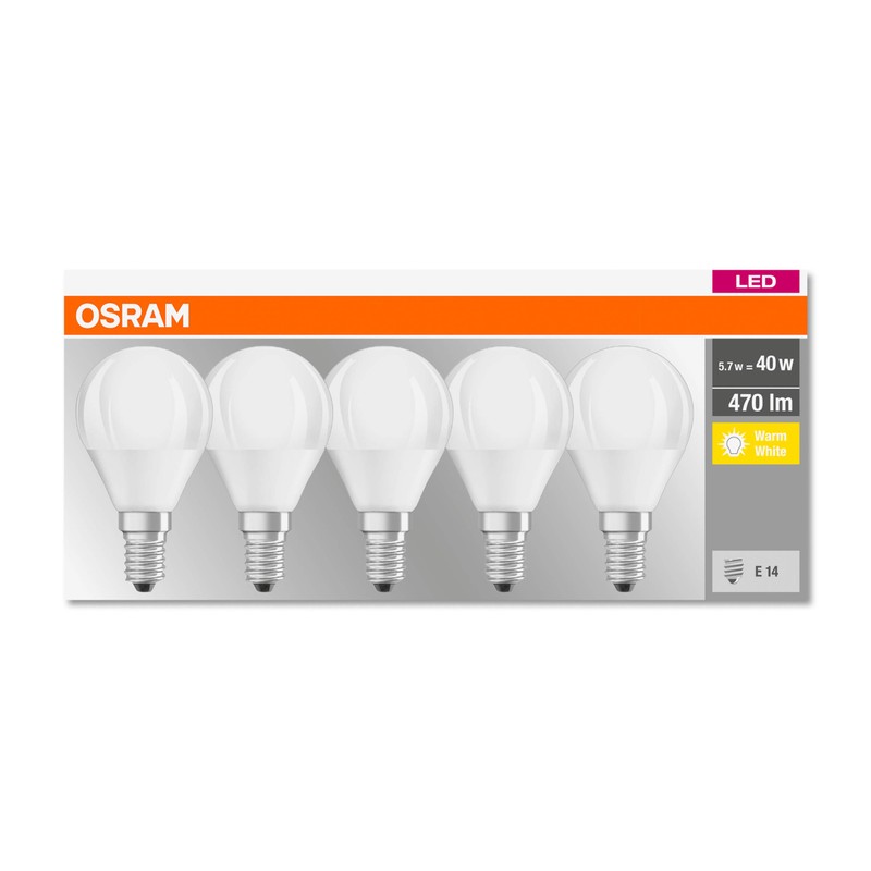 OSRAM LED Base Classic P, Socket: E14, Non-Dimmable, Warm White,