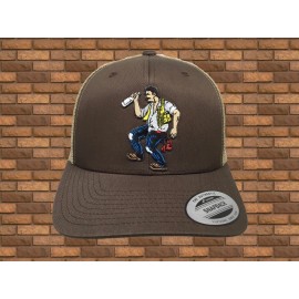 Unbranded EL BORRACHO HAT BROWN KHAKI MESH MEXICO FEDERAL CHAPO GUZMAN USA FLAG MICHOACAN