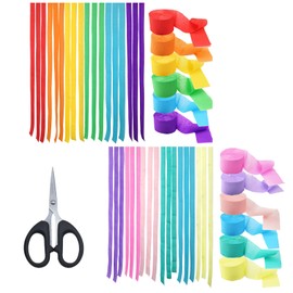 EULAPGOE 6 Rolls Crepe Paper Streamers Wedding Birthday Graduation Colourful Candyland Party Decoration Background, Rainbow DIY Deliveries, Coloured Living Room