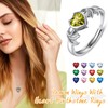 SILVERCUTE August Birthstone Ring Sterling Silver Girls Peridot Crystal Adjustable
