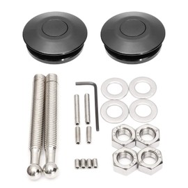 ANJOSHI 2Pack Quick Release Latch Universal 2.44in/62mm Diameter Universal Aluminum Alloy Push Button Quick Latch Hood Pins Lock Clip Kit for Auto Car Hood Pins Lock(2Pack-Black Pro)