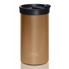 PRESSE by Bobble French Coffee Press And Insulated Stainless Steel Travel Tumbler for On-The-Go Brewing - 13 oz (Brown)