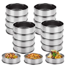 WOPPLXY 12 PCS Stainless Steel Round English Muffin Rings, 3.15 Inch Double Rolled Muffin Tart Rings, Nonstick Metal Round Crumpet Rings Molds for Kitchen Cooking Baking