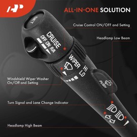 A-Premium Turn Signal Windshield Wiper Multifunction Switch Compatible with 1999-2002, Chevy Silverado, Avalanche, Tahoe, Suburban, C1500/2500/3500 & GMC Sierra, Yukon, Escalade, Replace# 26100839