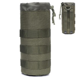 Azarxis Water Bottle Pouch Nylon Bottle Case Molle System Molle Tactical EDC Pouch Handy Pouch Bottle Holder for Climbing, Camping, Exploration, Biking, Airsoft Game, Outdoor(Army Green)