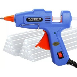 20W Hot Mini Glue Gun Blue with 30pcs Glue Sticks for DIY Craft Projects Repairs
