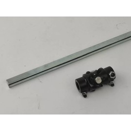 CNC 5/8"-36 Vega Box X 3/4" DD Black U-Joint & 8" DD Universal Shaft Kit Street Rod